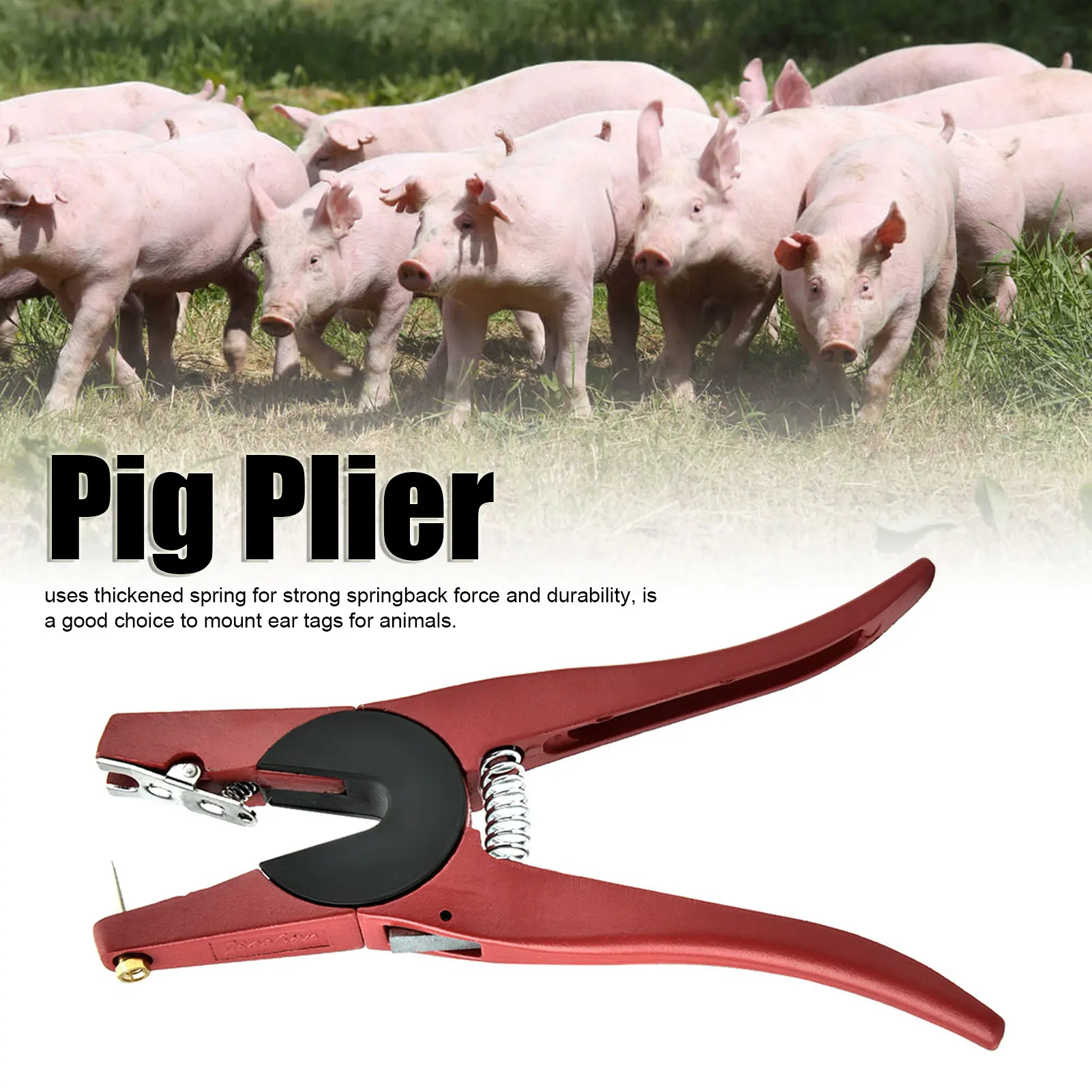 Livestock Ear Tag - Kırmızı Alaşımlı Kulak Küpesi Pense, Hayvancılık